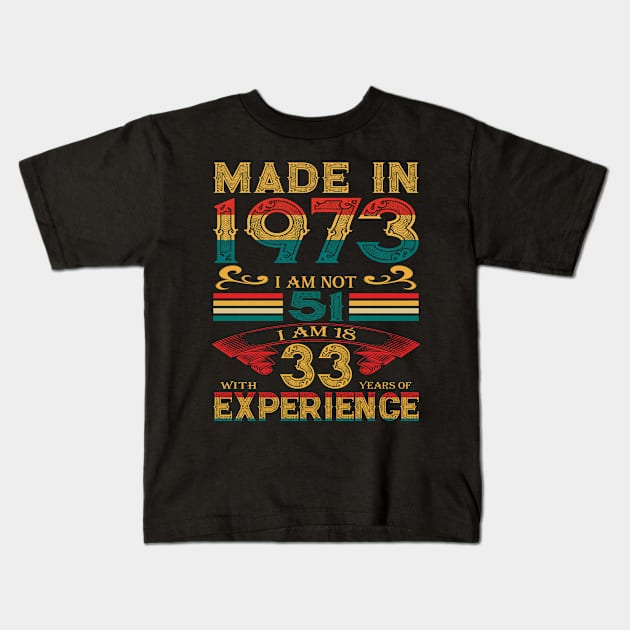 MADE IN 1973 Kids T-Shirt by Velvet Love Design 